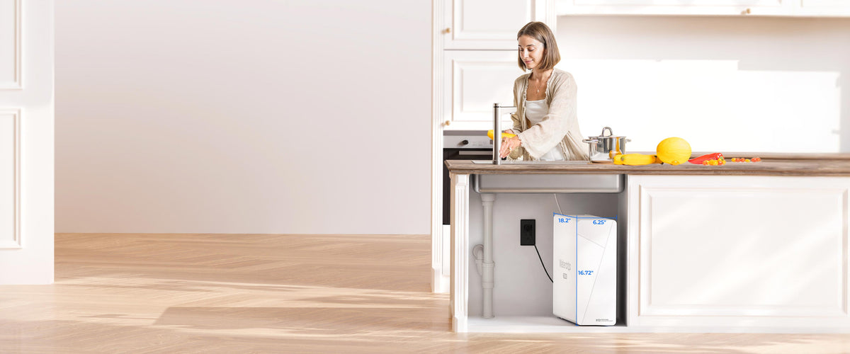 Under-Sink Elegance:
Compact & Tankless Design