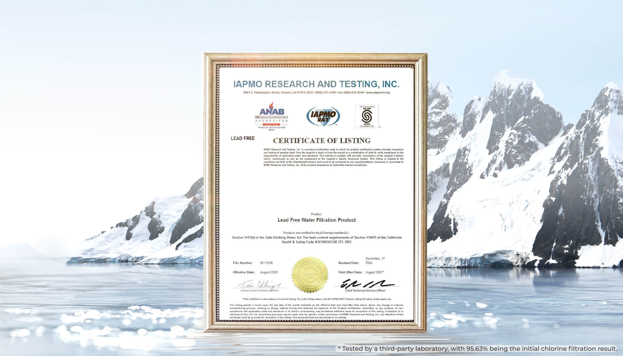 NSF/ANSI 372 Certified