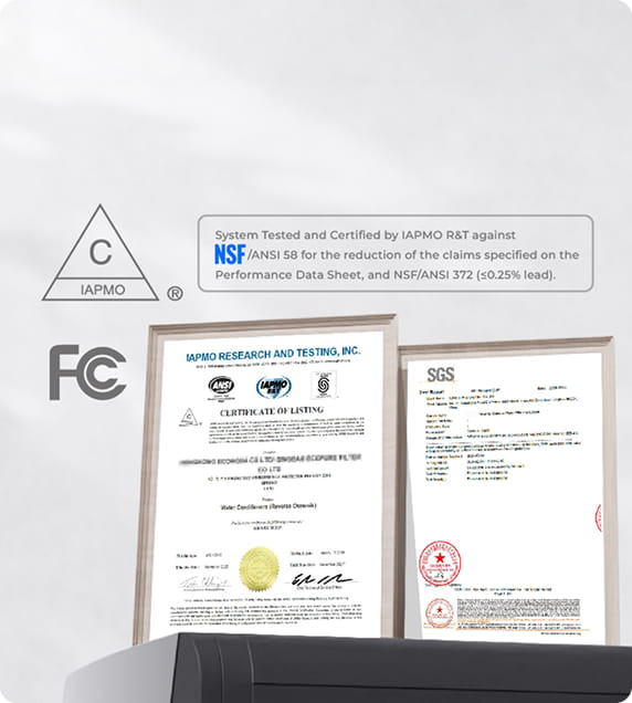 NSF/ANSI
42 & 58 & 372 Certified