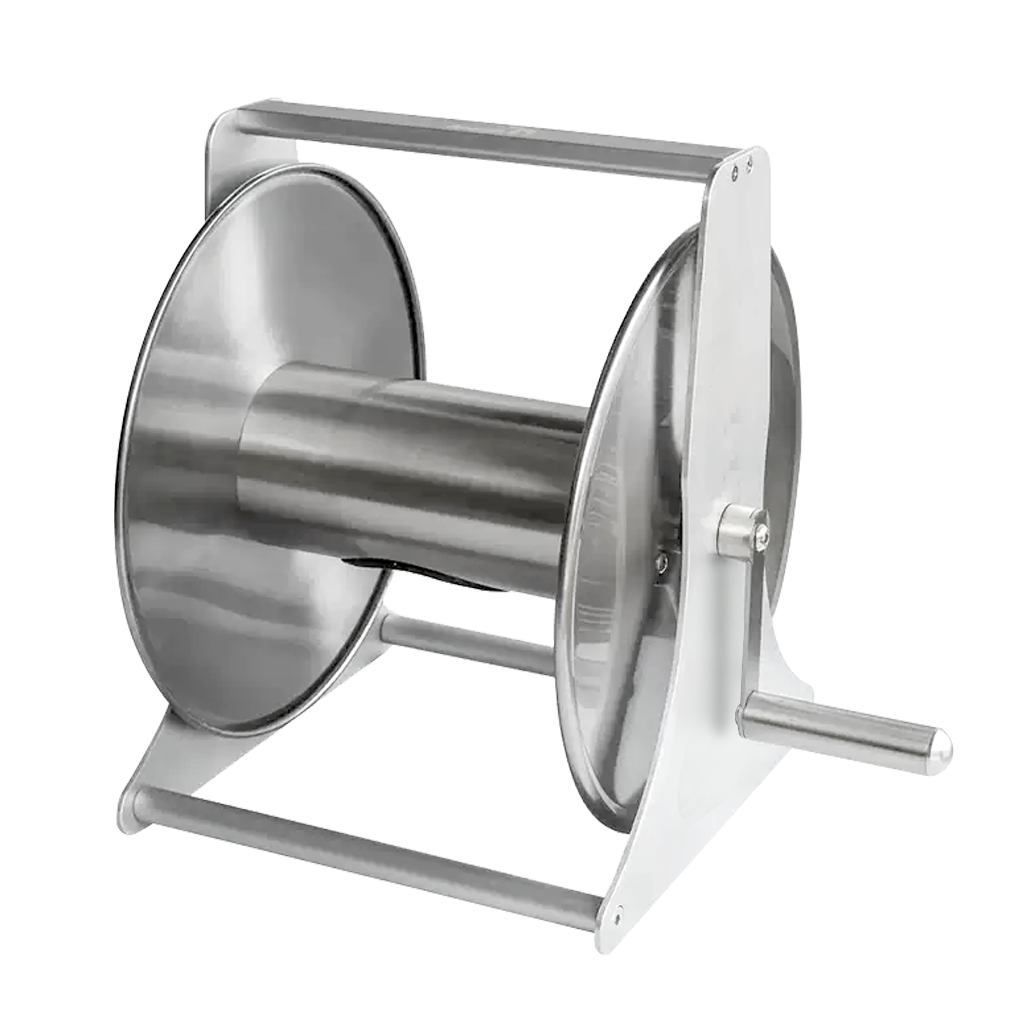 Waterdrop Black Metal Garden Hose Reel With 82 ft 304 Stainless Steel, Portable Hose Reel for Outside, Yard, Patio