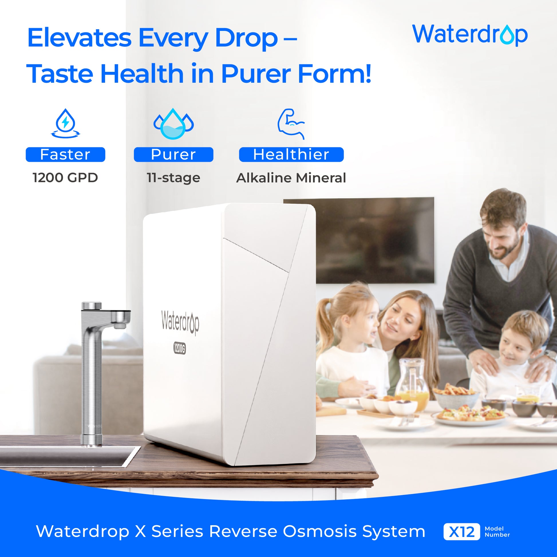 Waterdrop X Series Reverse Osmosis System, X12