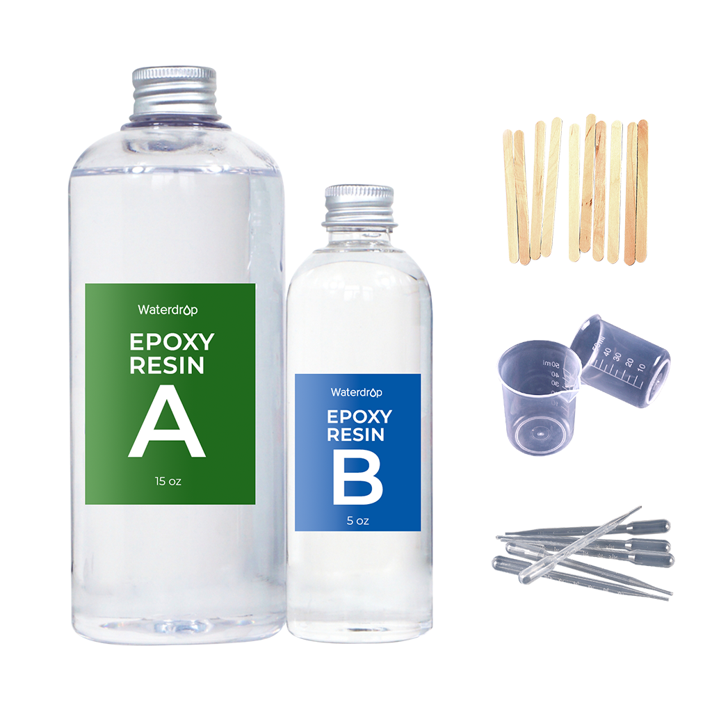 Waterdrop Clear Epoxy Resin Kit, artificial resins, semi-processed,  semi-processed synthetic resins, for Resin Diy Art"