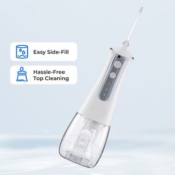 Waterdrop Oral irrigator, 300ML dual-spout tank, Portable Oral Irrigator for Teeth, 3 Modes, 8-10 PSI water pressure adjustment per second for multiple dental cases