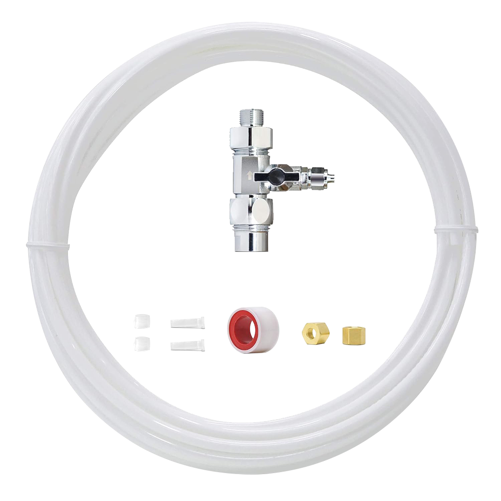 Sodafizz KITA Water Line Connection Kit for WD-10/15/17UA Series, Connect Under Sink Water Filtration System to 𝐑𝐞𝐟𝐫𝐢𝐠𝐞𝐫𝐚𝐭𝐨𝐫 & 𝐈𝐜𝐞 𝐌𝐚𝐤𝐞𝐫