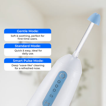 Waterdrop Nasal Irrigation System- Irrigation for Sinus Relief - Nose Cleaner Aspirator System - Waterproof - 3 Pressures: Normal, Soft, Pulse