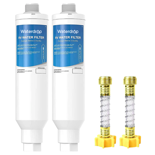 RV Water Filter | RV Inline Water Filter with Flexible Hose Protector