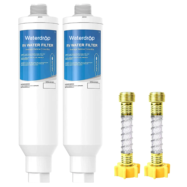 RV Water Filter | RV Inline Water Filter with Flexible Hose Protector