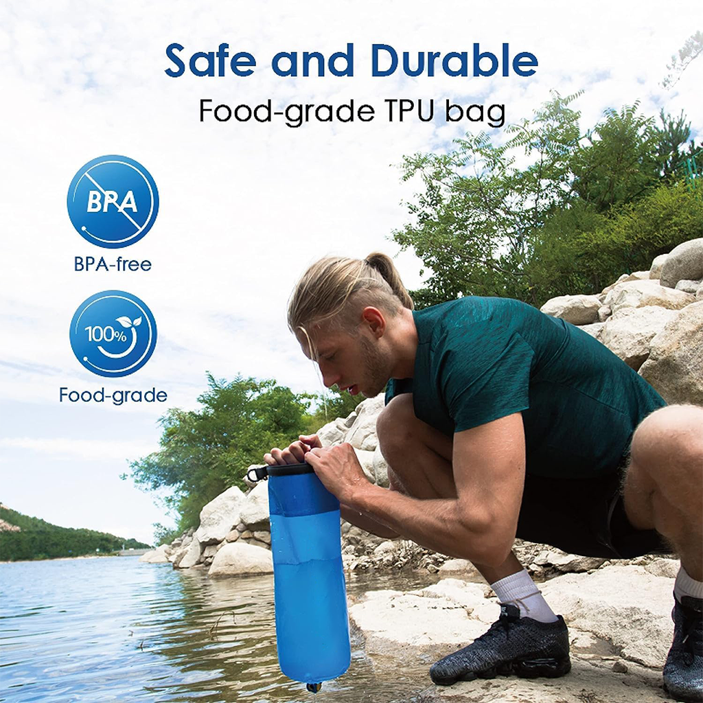 Sodafizz Gravity Water Bag for Portable Water Filter Straw，Recyclable flexible plastic pouches