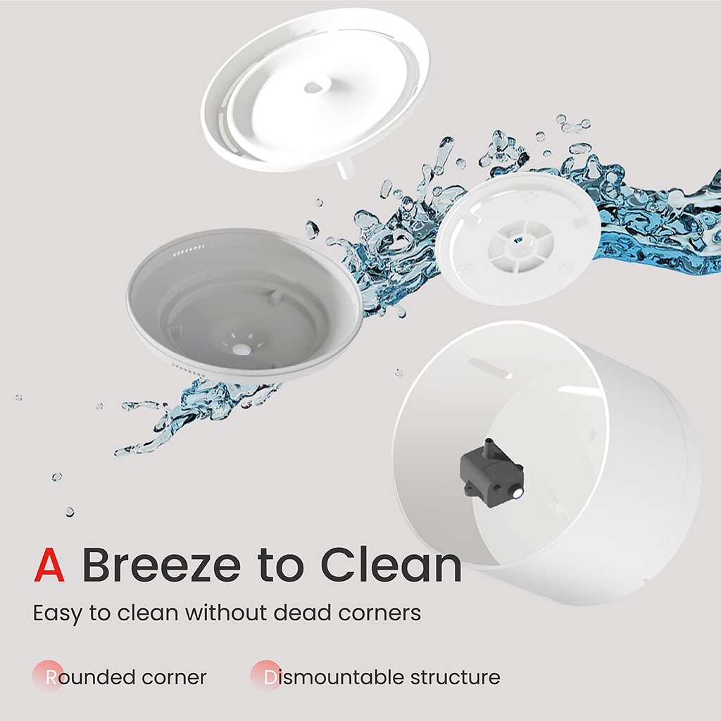 Sodafizz FunFlow Cat Water Fountain, 68oz/2L Automatic Pet Water Fountain, Self Cleaning Ultra Quiet Water Fountain for Cats Inside and Small Dogs