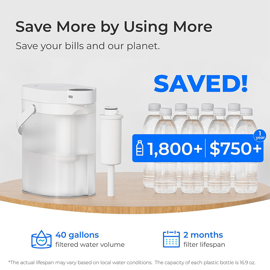 Sodafizz Replacement Filters for Waterdrop FreshTaste Rechargeable Electric Pitcher, 2 Months or 40 Gallons, Reduce Chlorine,