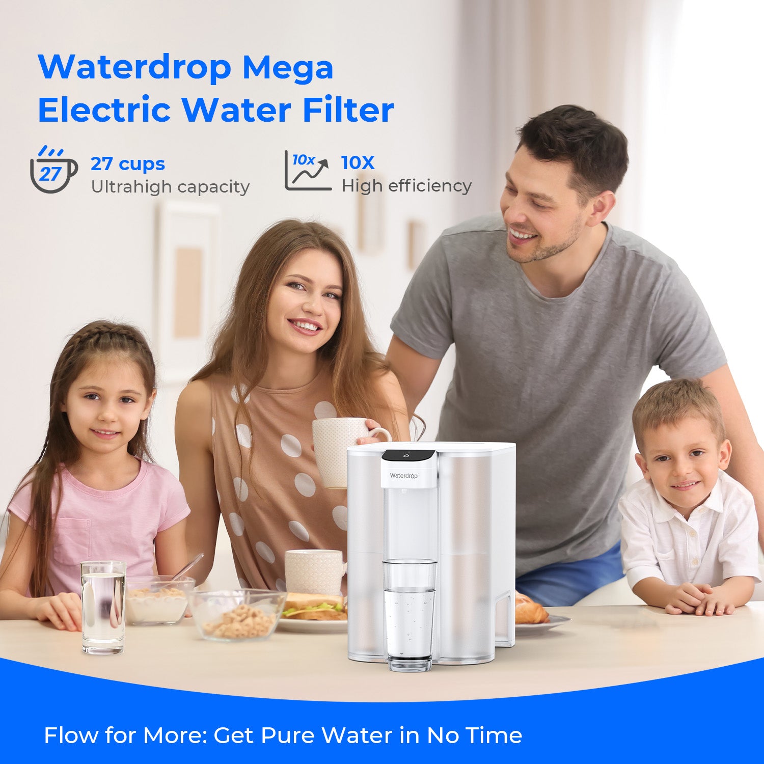 Electric Water Filter Pitcher, Instant Water Dispenser ED04, 200-Gallon