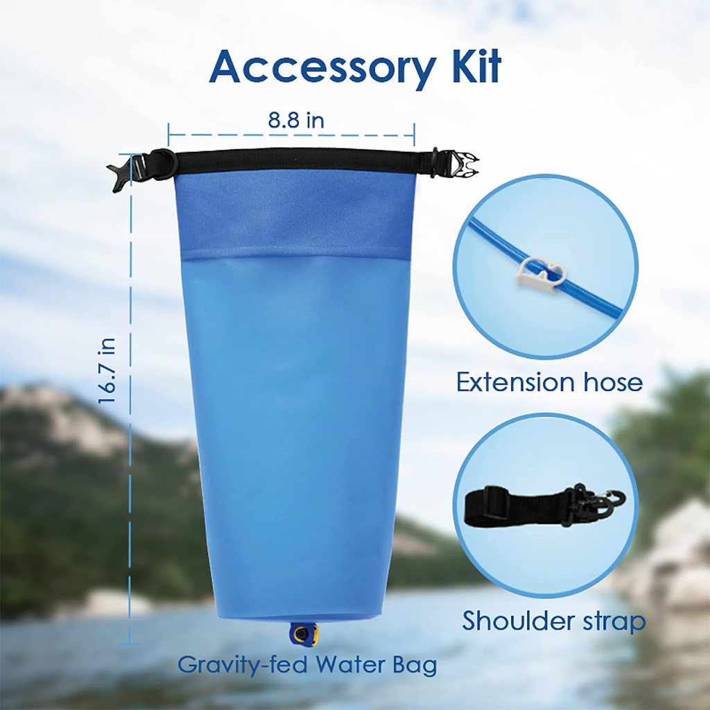 Sodafizz Gravity Water Bag for Portable Water Filter Straw，Recyclable flexible plastic pouches