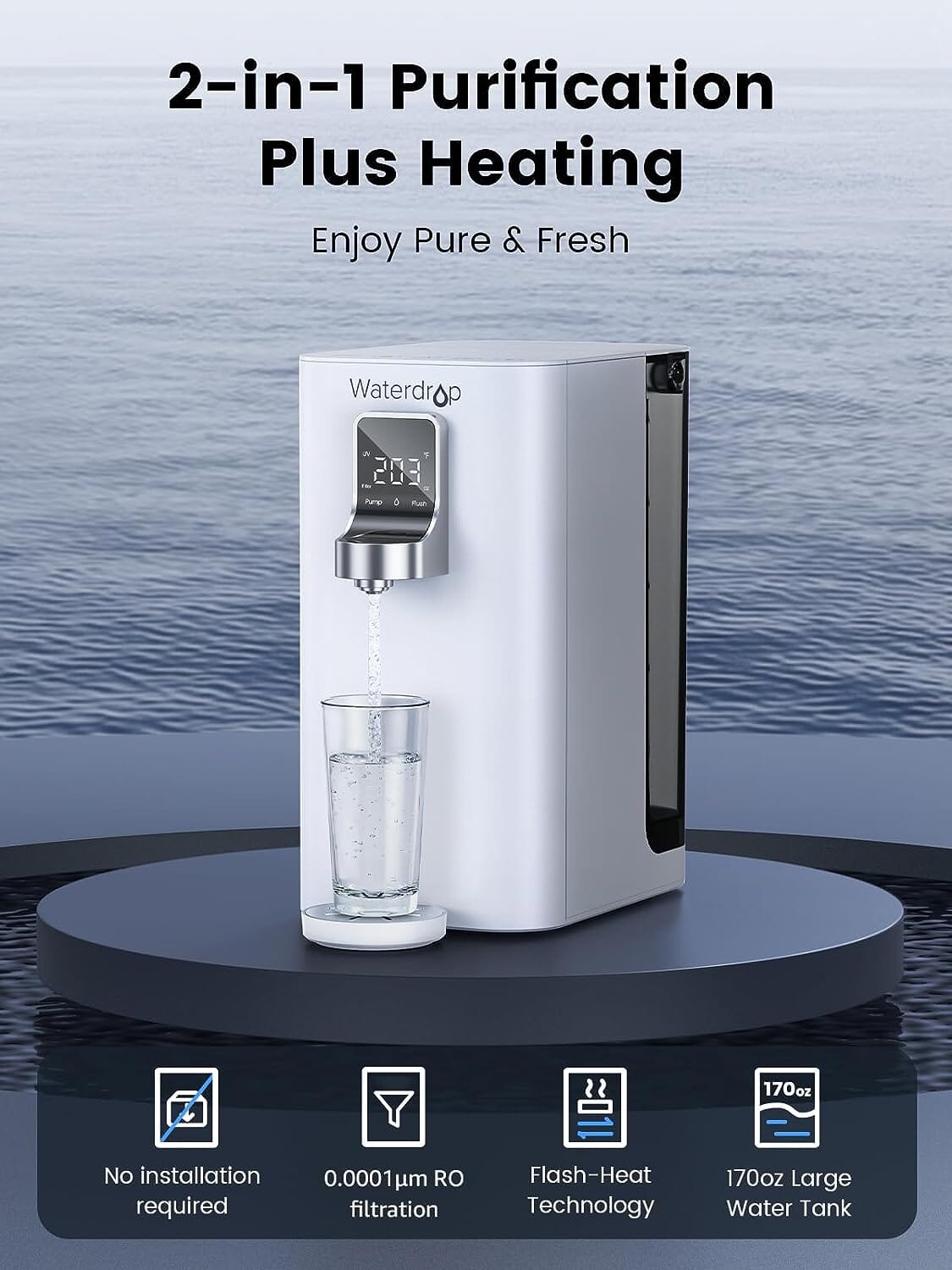 K19-H Instant Hot Countertop RO System with an Extra One-Year Filter Combo - Thumbnail 2