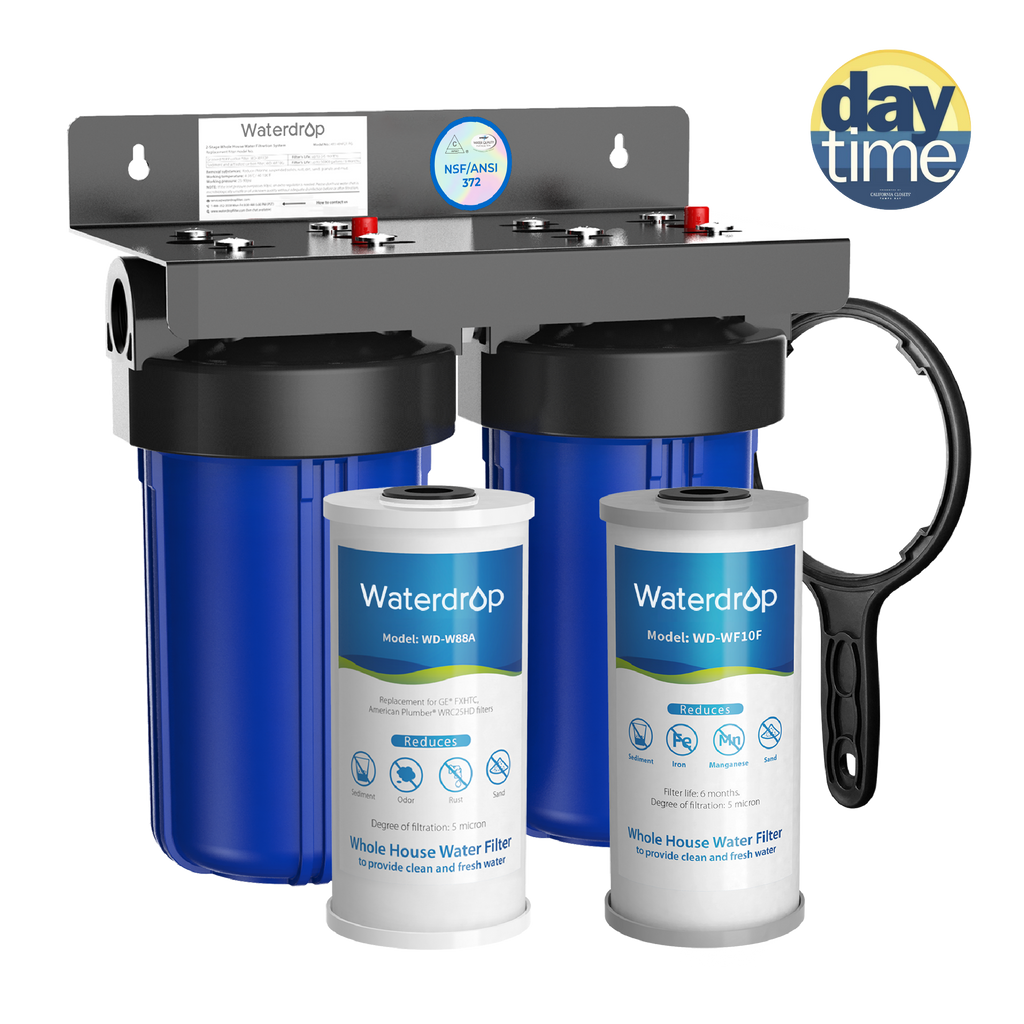 Waterdrop 2-Stage Whole House Water Filter System Reduce Iron&Manganese