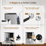 Waterdrop MC-02-M Semi-Automatic Espresso Machine, Coffee Maker with 20 Bar Pressure