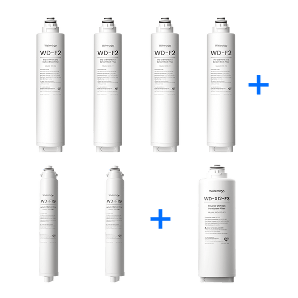 Waterdrop X12-Basic RO System Replacement Filter Combo Set - 1200GPD