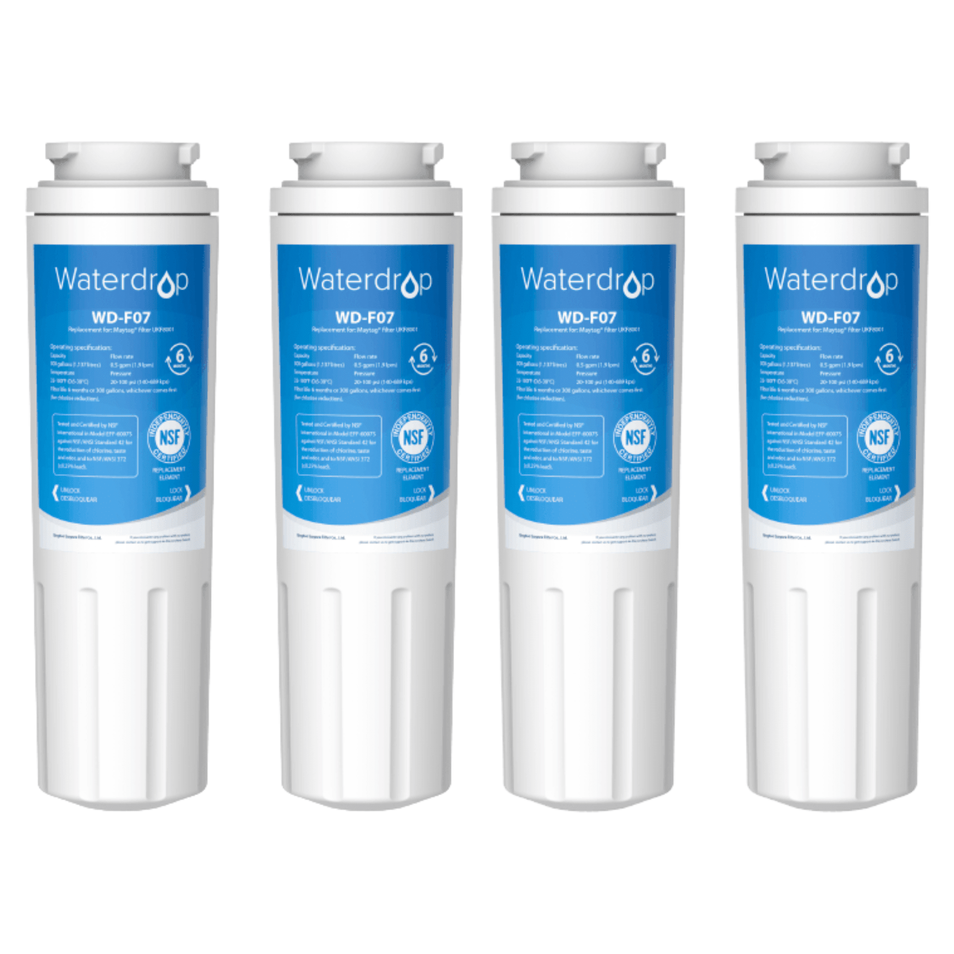 2-Pack Replacement KitchenAid KFXS25RYMS4 Refrigerator Water Filter -  Compatible KitchenAid 4396395 Fridge Water Filter Cartridge 