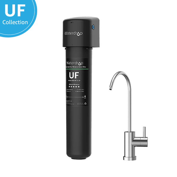 Undersink Ultrafiltration Water Filter System With Dedicated Faucet