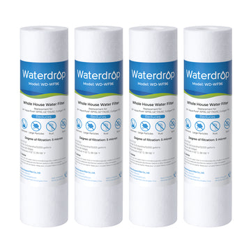 Waterdrop 5 Micron 10" x 2.5" Whole House Sediment Home Water Filter Cartridge Replacement for Any 10 inch RO Unit 4pcs