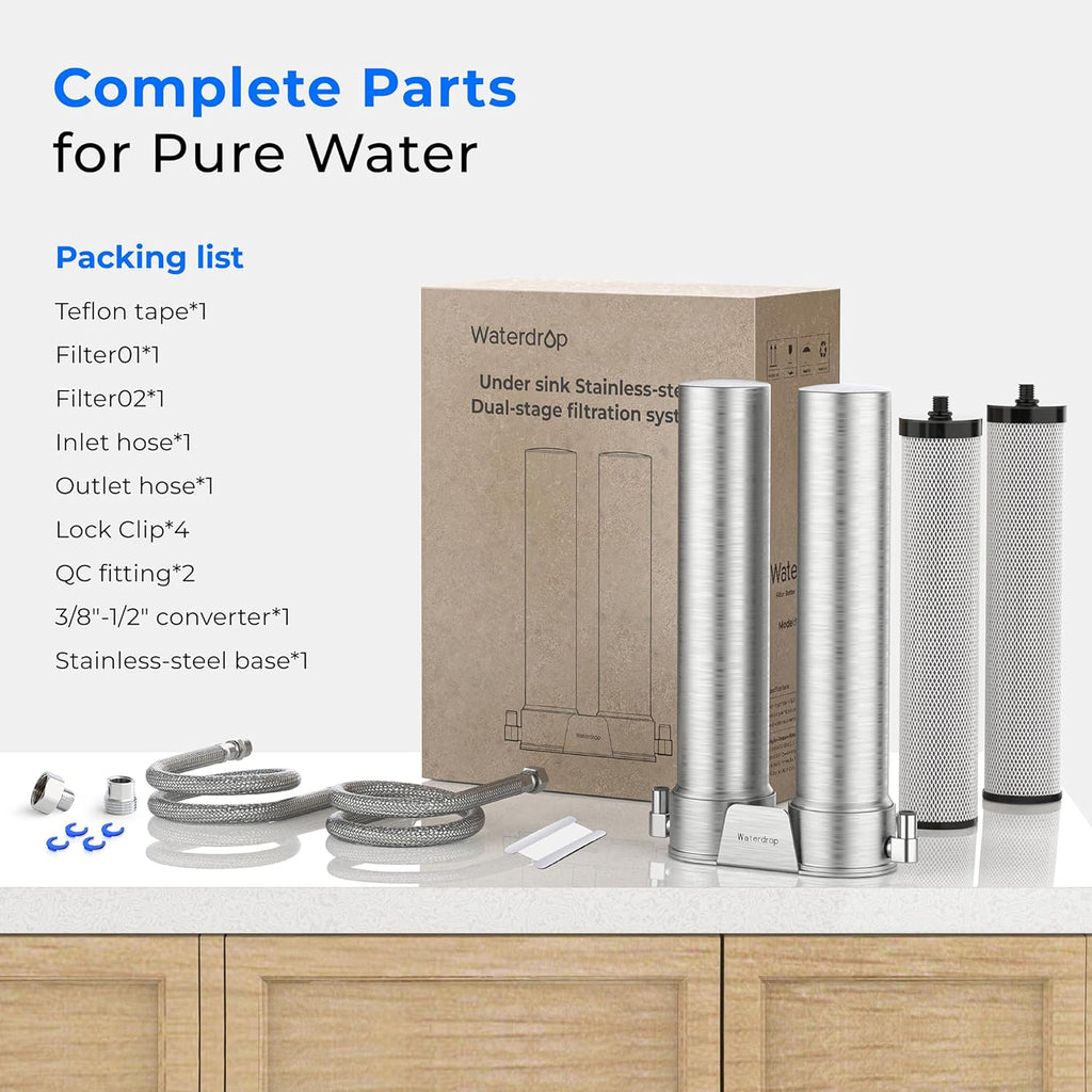 Waterdrop DST Stainless Steel Under Sink Water Filter System