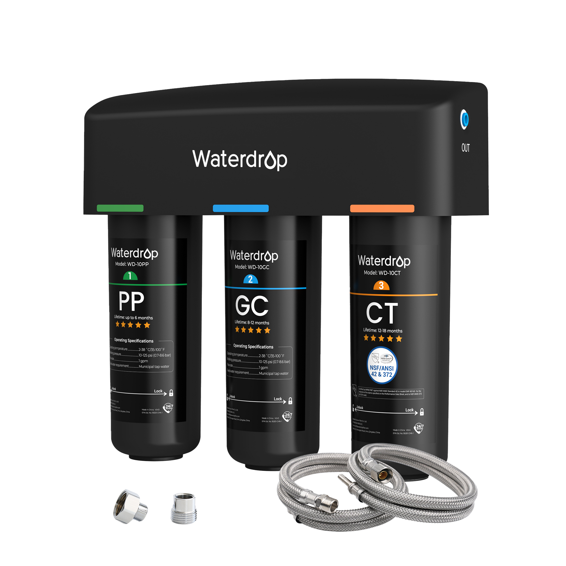 3-stage Under Counter Direct Connect Filtration System Waterdrop TSA