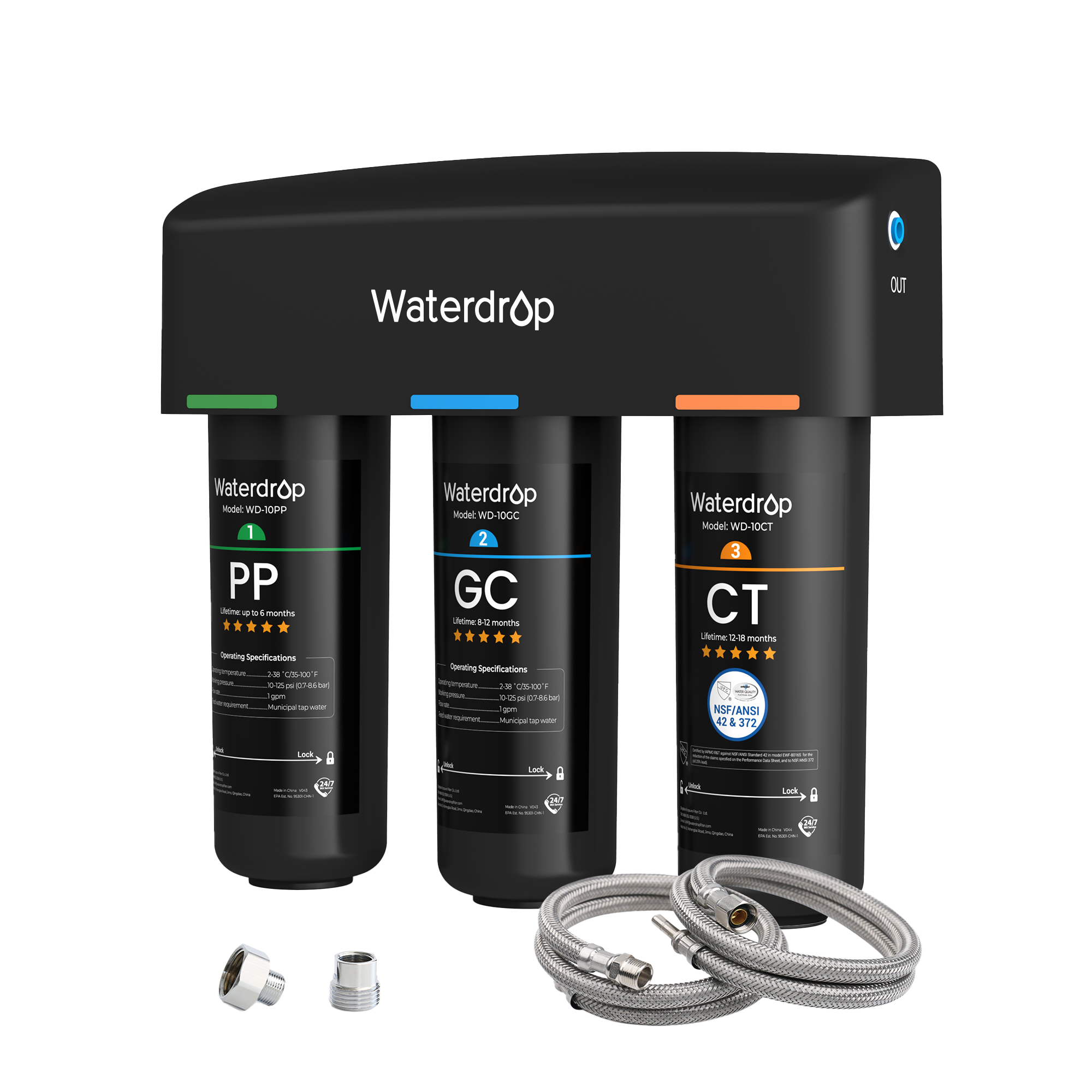 3-stage Under Counter Direct Connect Filtration System Waterdrop TSA