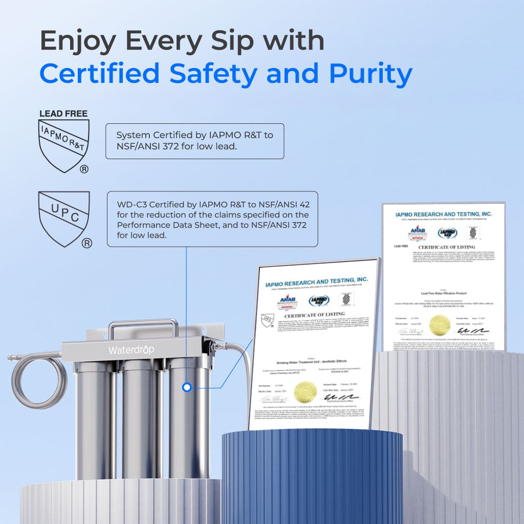 6-stage Under Sink Ultrafiltration Stainless Steel Water Filter System Waterdrop TST-UF