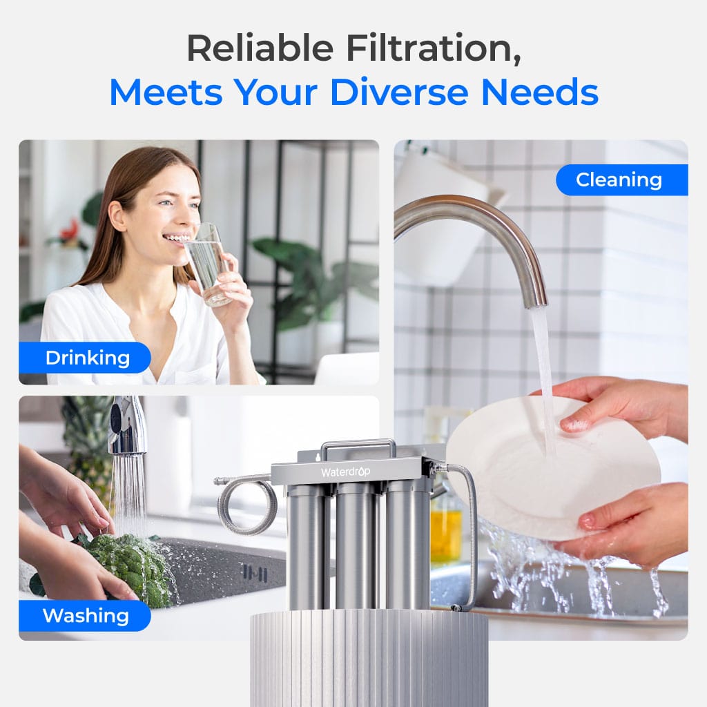6-stage Under Sink Ultrafiltration Stainless Steel Water Filter System Waterdrop TST-UF