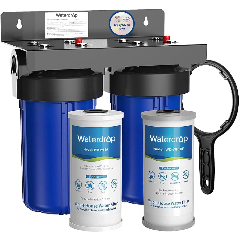 Waterdrop 2-Stage Whole House Water Filter System Reduce Iron&Manganese