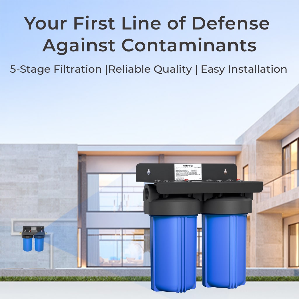 Waterdrop 2-Stage Whole House Water Filter System Reduce Iron&Manganese