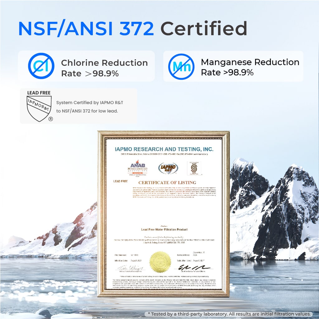 Waterdrop 2-Stage Whole House Water Filter System Reduce Iron&Manganese