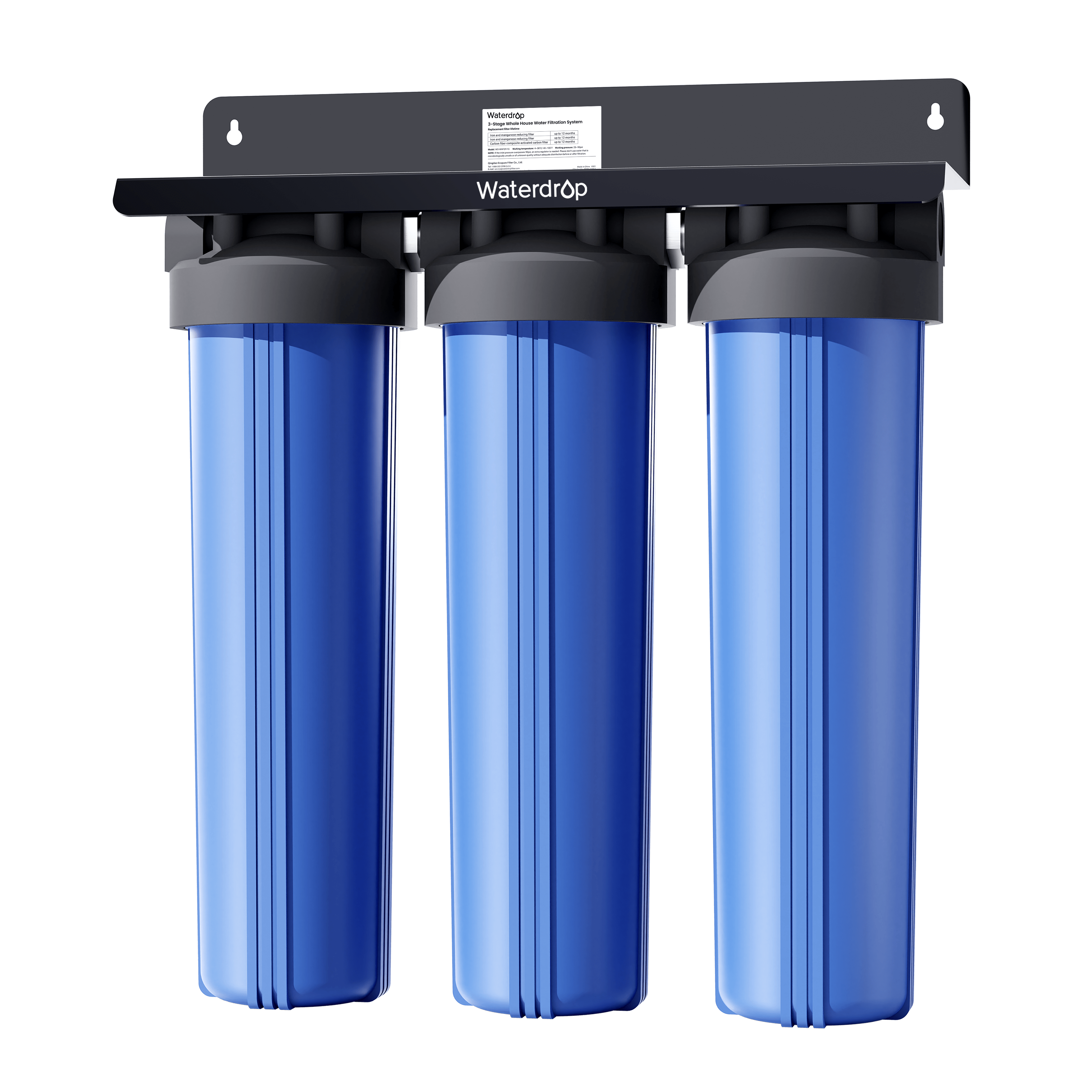 Waterdrop 3-Stage Whole House Water Filter System | Reduce Iron & Manganese