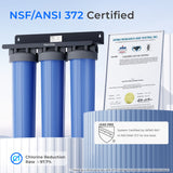 Waterdrop 3-Stage Whole House Water Filter System with 2 WF20F Replacement Filters
