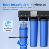 Waterdrop 3-Stage Whole House Water Filter System | Reduce Iron & Manganese