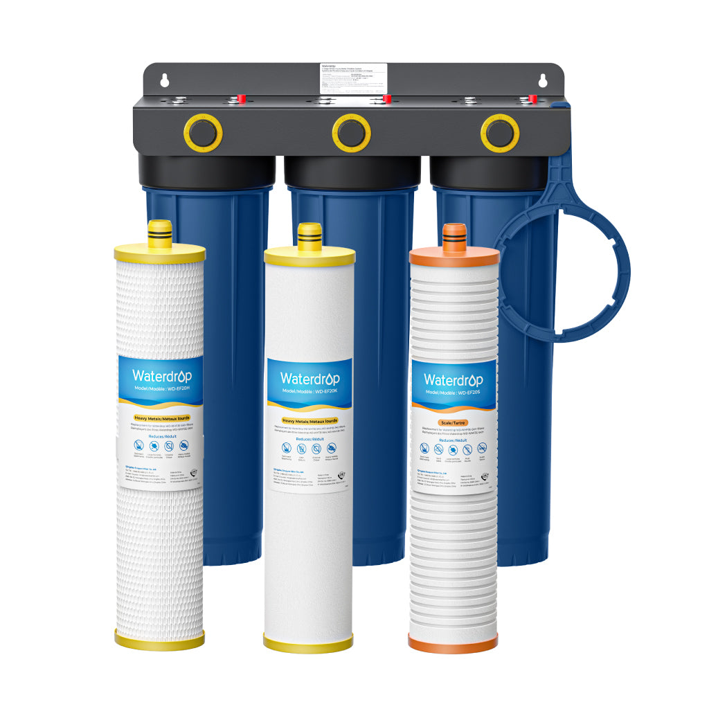 Waterdrop 3-Stage Whole House Water Filter System | 9-Stage Filtration, WD-WHF3E-SKH