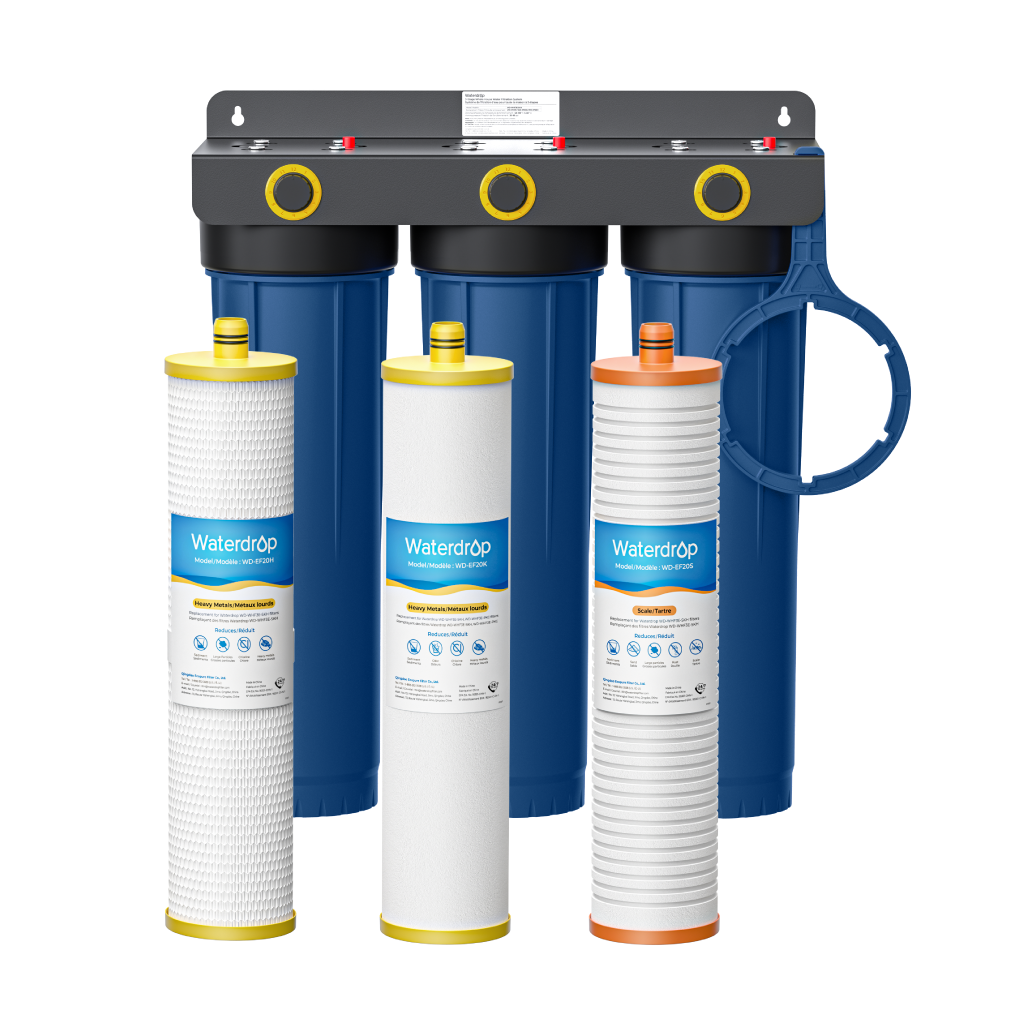 Waterdrop 3-Stage Whole House Water Filter System | 9-Stage Filtration, WD-WHF3E-SKH
