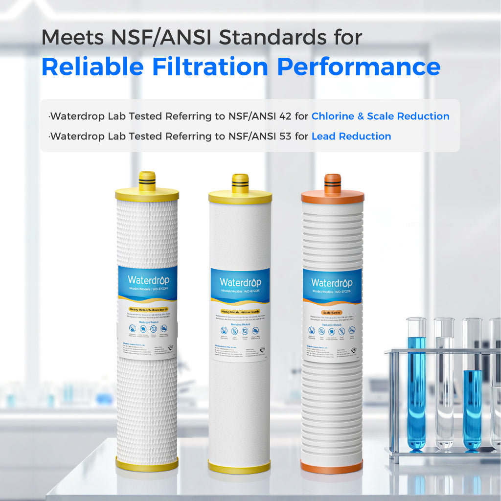 Waterdrop 3-Stage Whole House Water Filter System | 9-Stage Filtration, WD-WHF3E-SKH