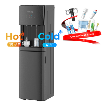 Waterdrop Y1CH Hot and Cold Bottleless Water Cooler Dispenser, Black