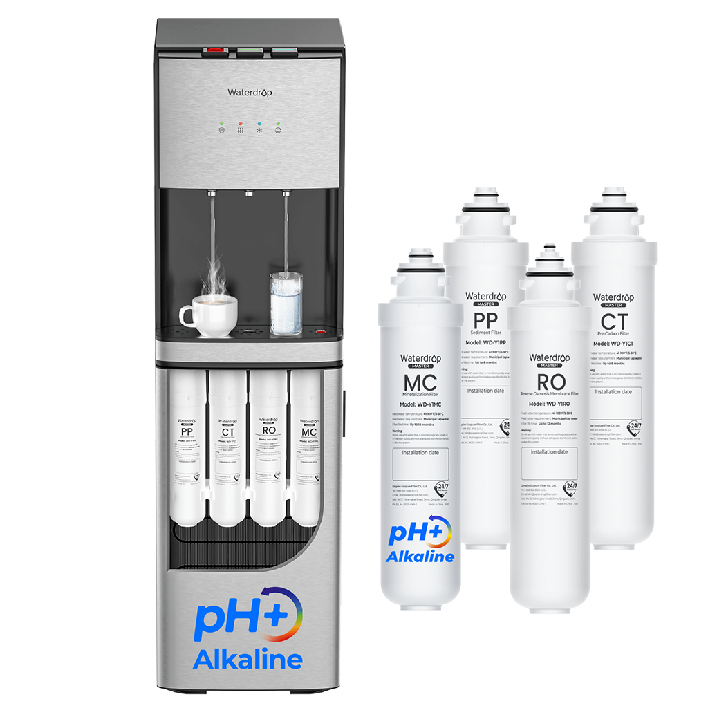 Waterdrop Y1CH Mineral Reverse Osmosis Bottleless Water Cooler, Silver