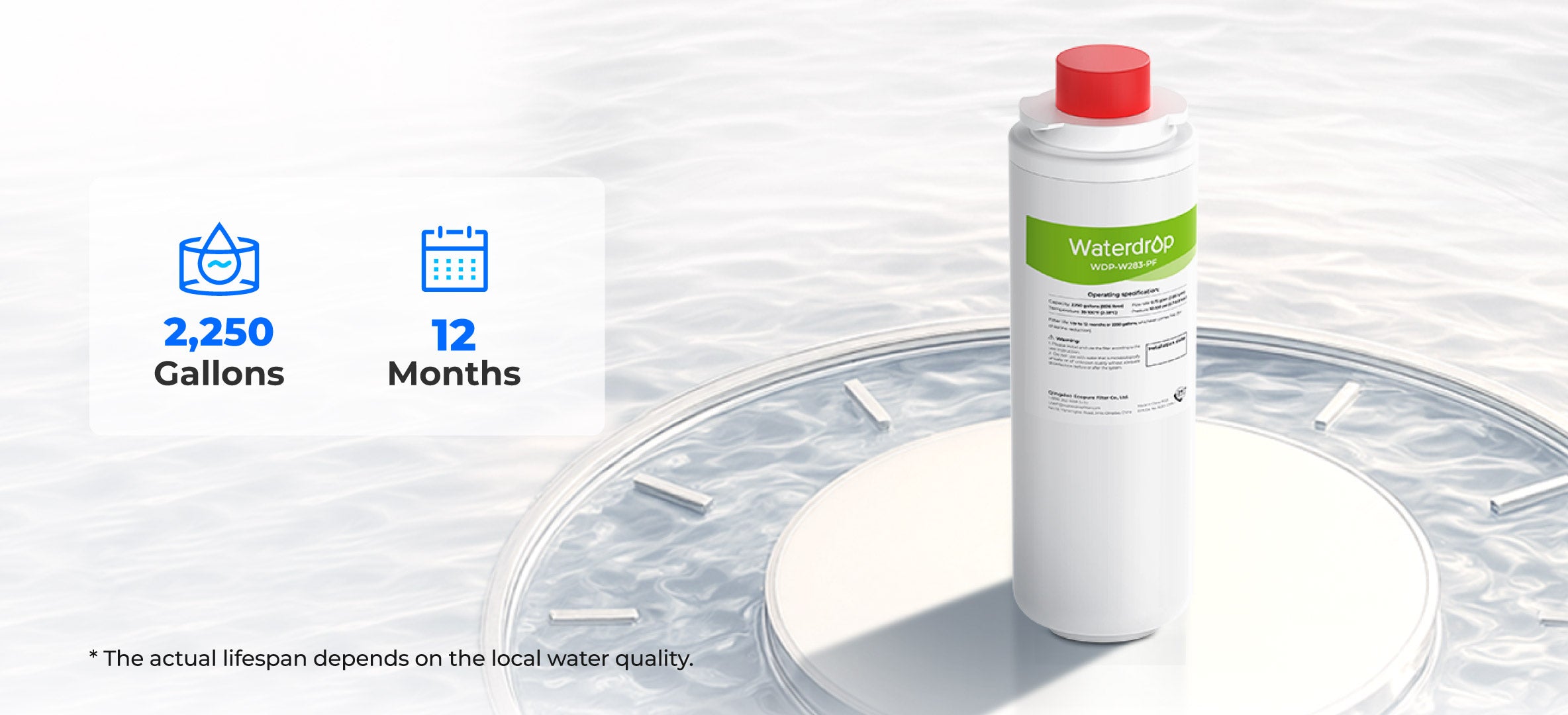 Waterdrop Replacement Filter for Elkay Water Filter 71300C - Thumbnail 2