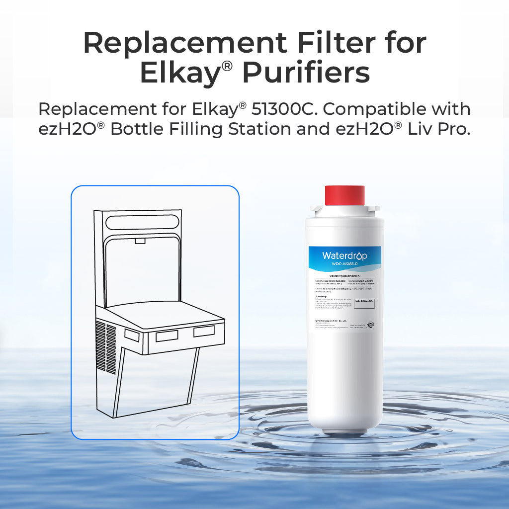 Waterdrop Replacement Filter for Elkay Water Filter 51300C - Thumbnail 2