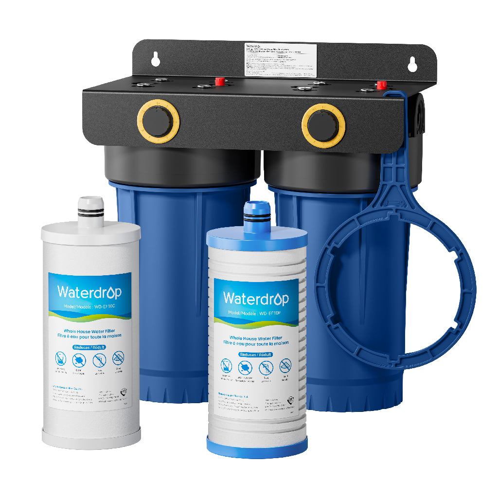 Waterdrop WHF2E-PC Whole House Water Filter System, 4-Stage Filtration | NSF/ANSI 372