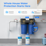 Waterdrop WHF2E-PC Whole House Water Filter System, 4-Stage Filtration | NSF/ANSI 372
