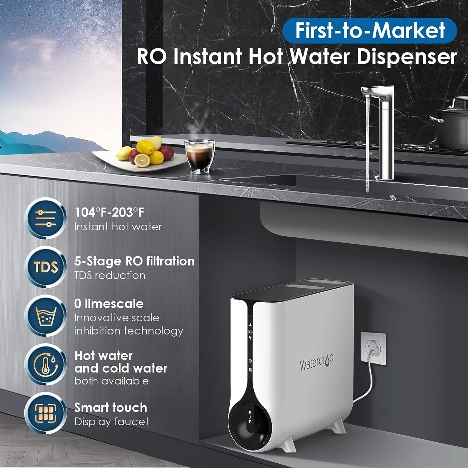 Tankless RO Instant Hot Water Dispenser System - Waterdrop K6