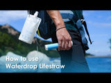 Waterdrop Portable Water Filter Straw with Collapsible Water Pouch and Gravity Water Bag