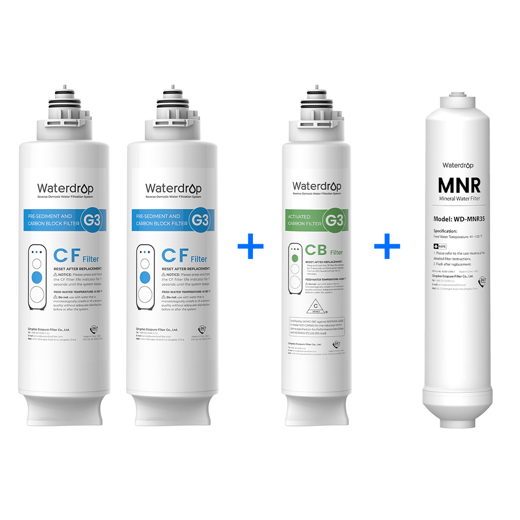 Waterdrop G3P800 RO System Replacement Filters - 800GPD