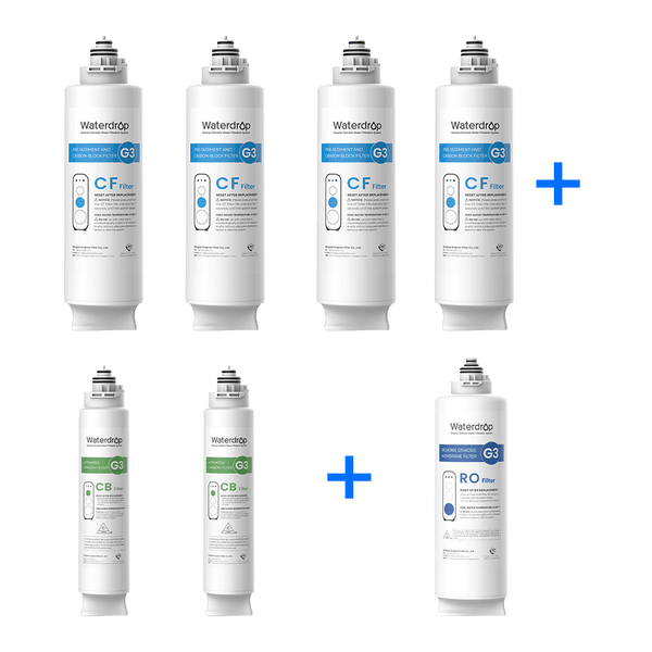 Waterdrop G3 RO System Replacement Filters - 400GPD