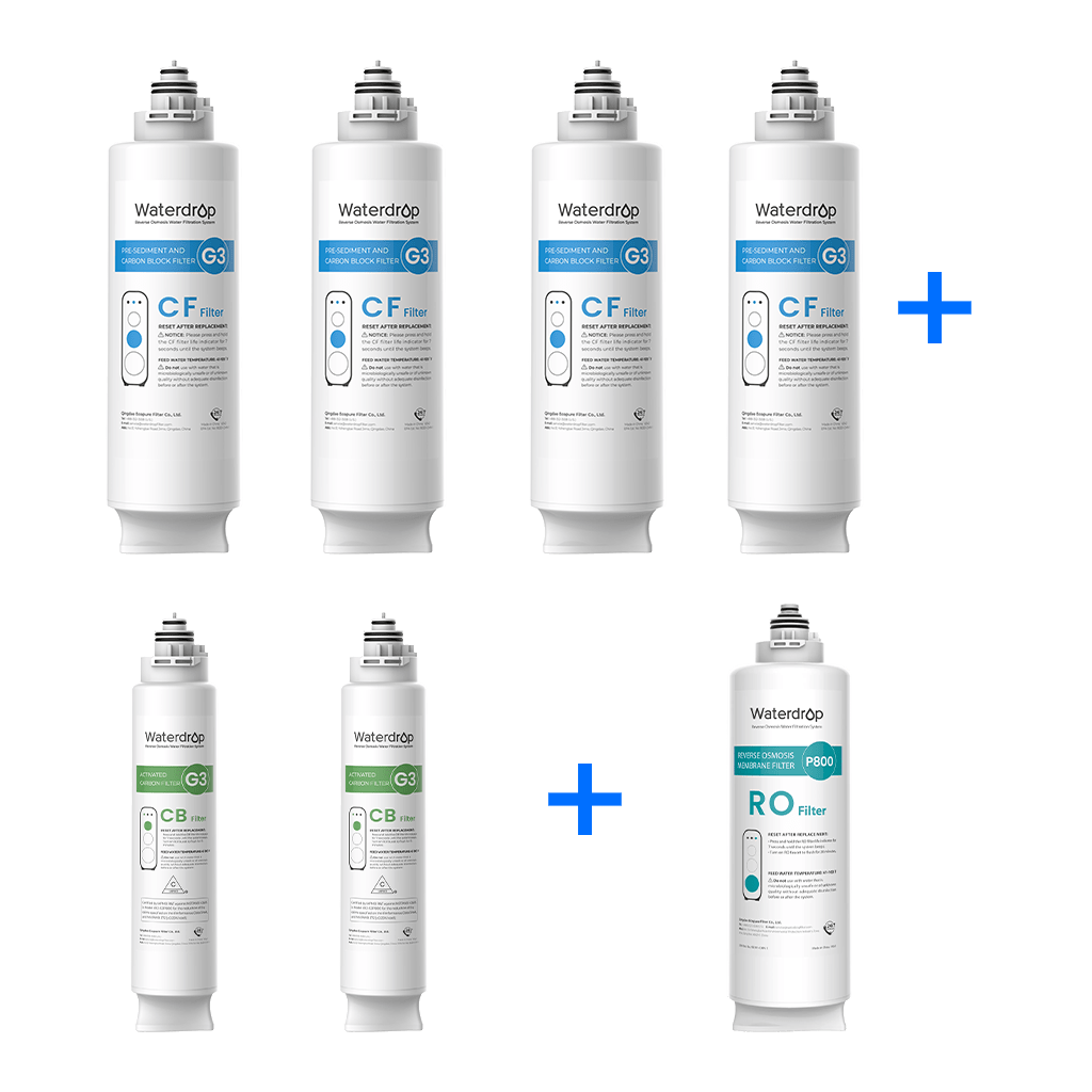 Waterdrop G3P800 RO System Replacement Filters - 800GPD