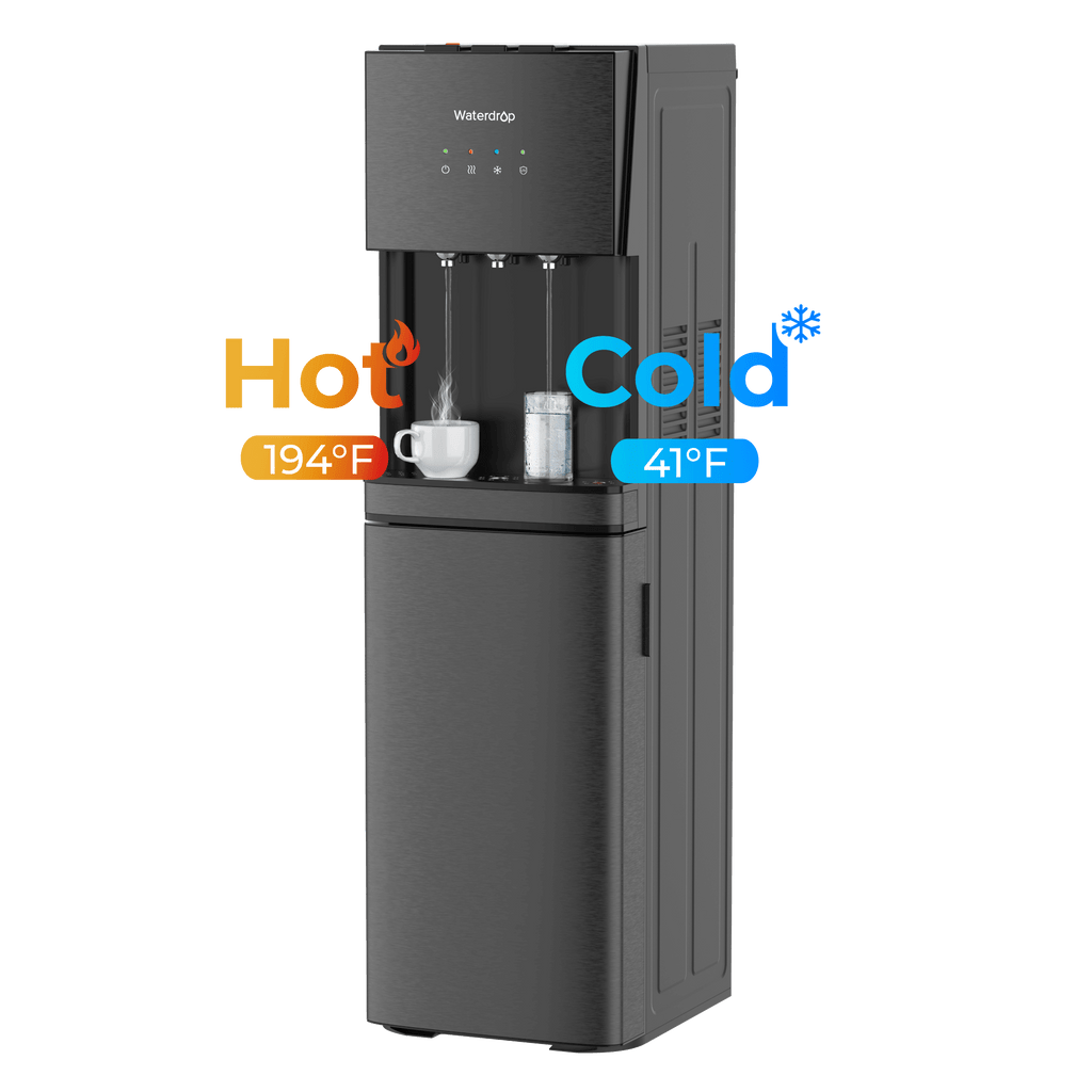 Waterdrop Y1CH Hot and Cold Bottleless Water Cooler Dispenser, Black