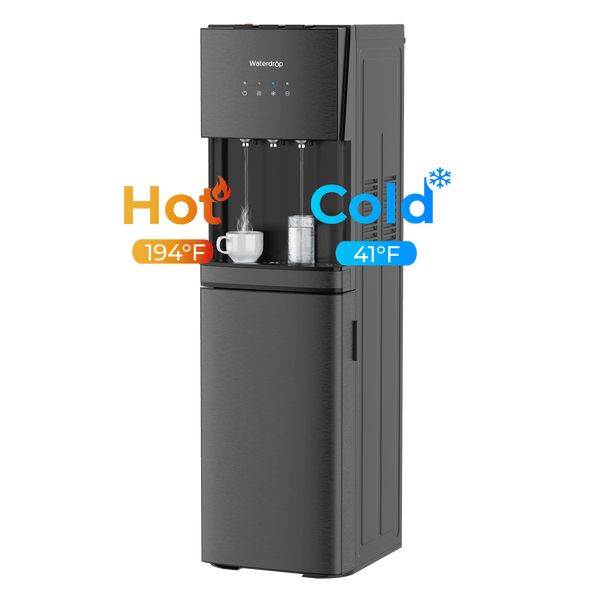Waterdrop Y1CH Hot and Cold Bottleless Water Cooler Dispenser, Black